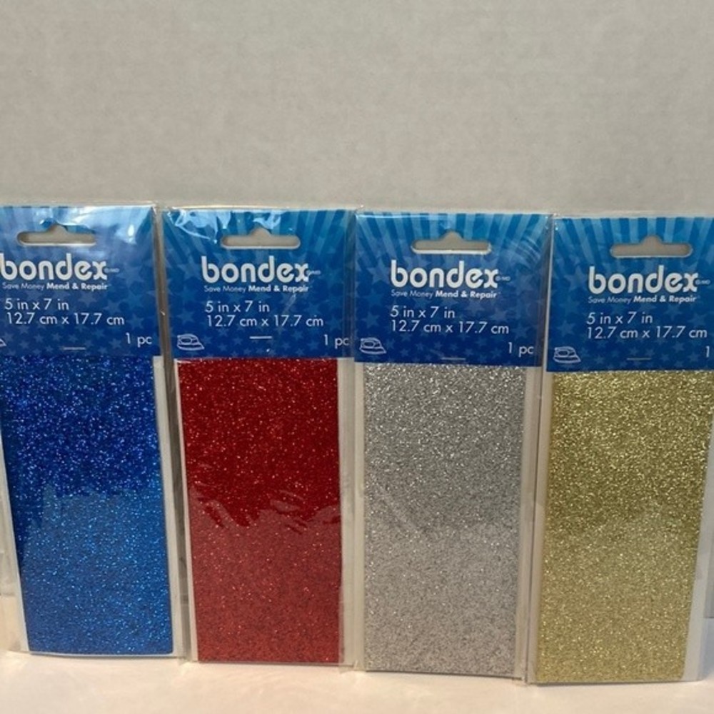 Bondex Glitter Patches Red Blue No Sew Iron On Patches Crafts Clothing Design